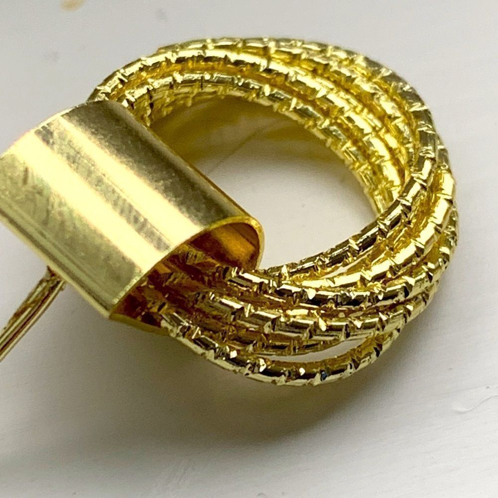 Marais Gold Tone Twisted Doorknocker Earrings - Picture 5 of 7
